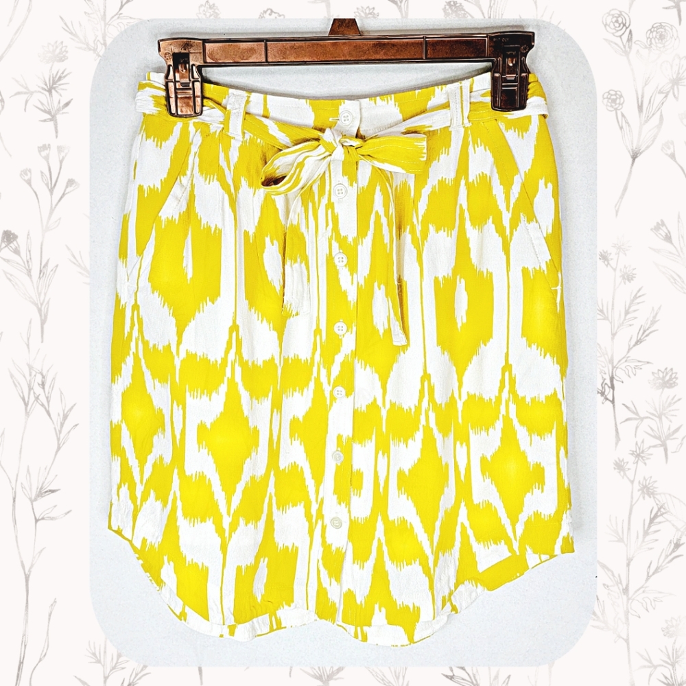 🕊️Loft Ikat Print Belted Skirt size XS